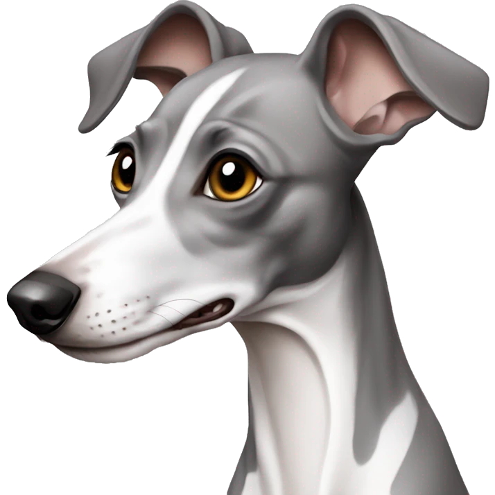 grey and white italian greyhound emoji