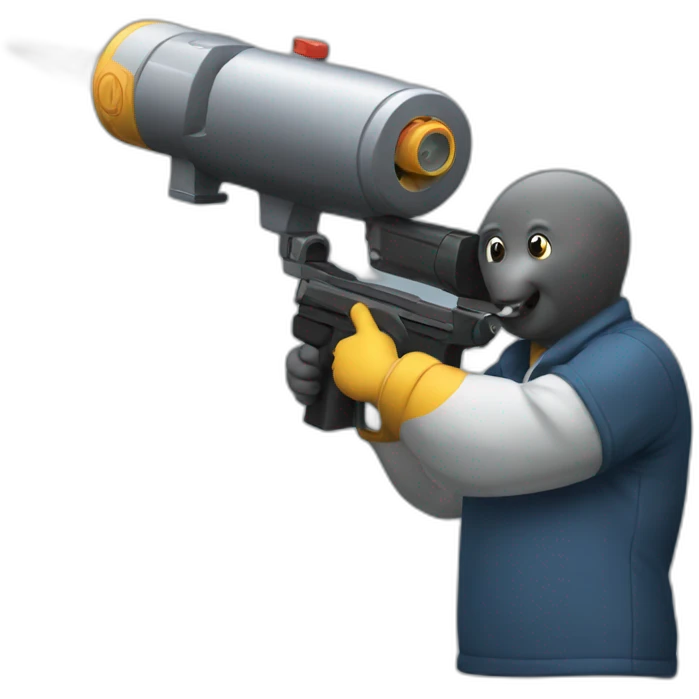 Seal shooting a pressure gun emoji