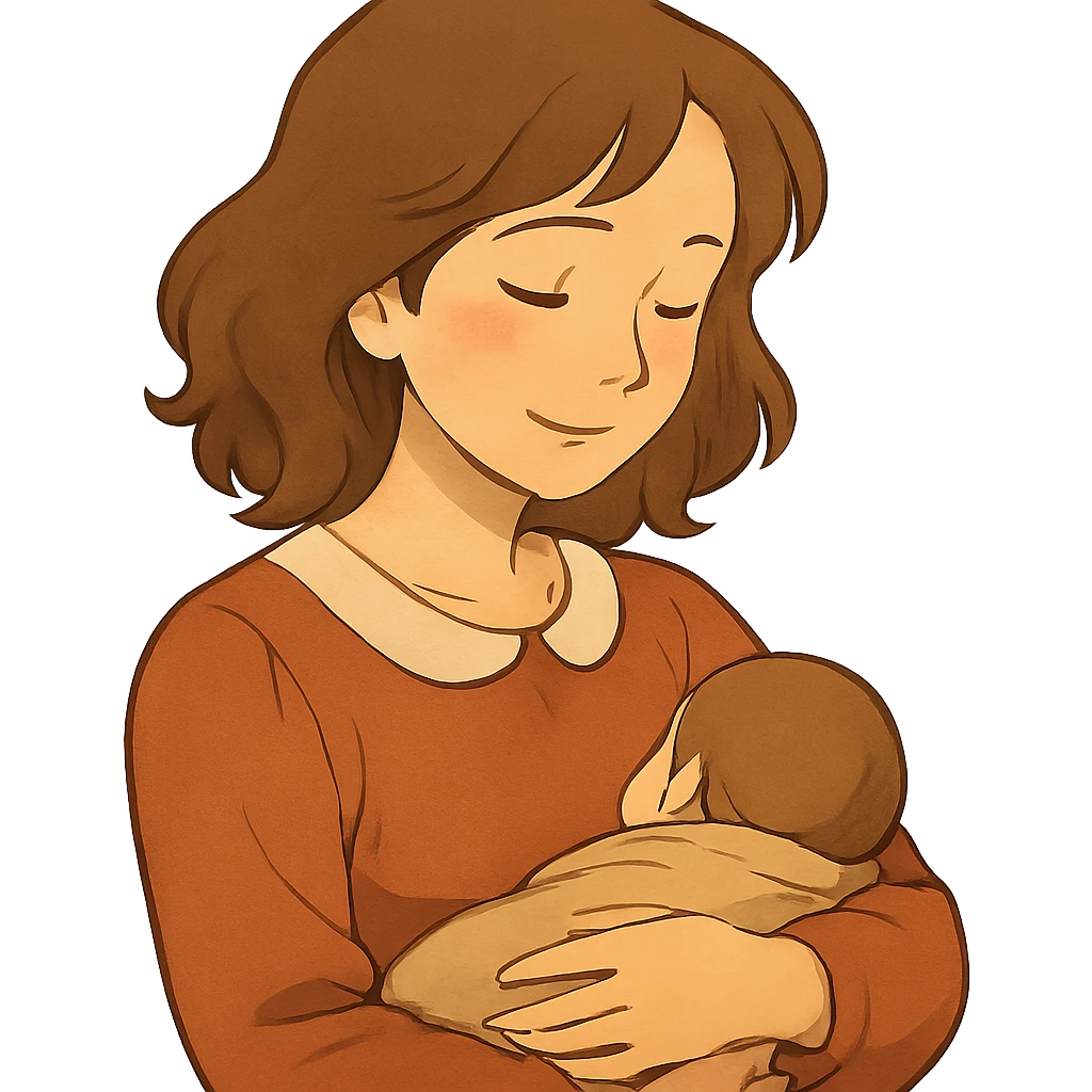 ghibli style warm portrait of a mother emoji