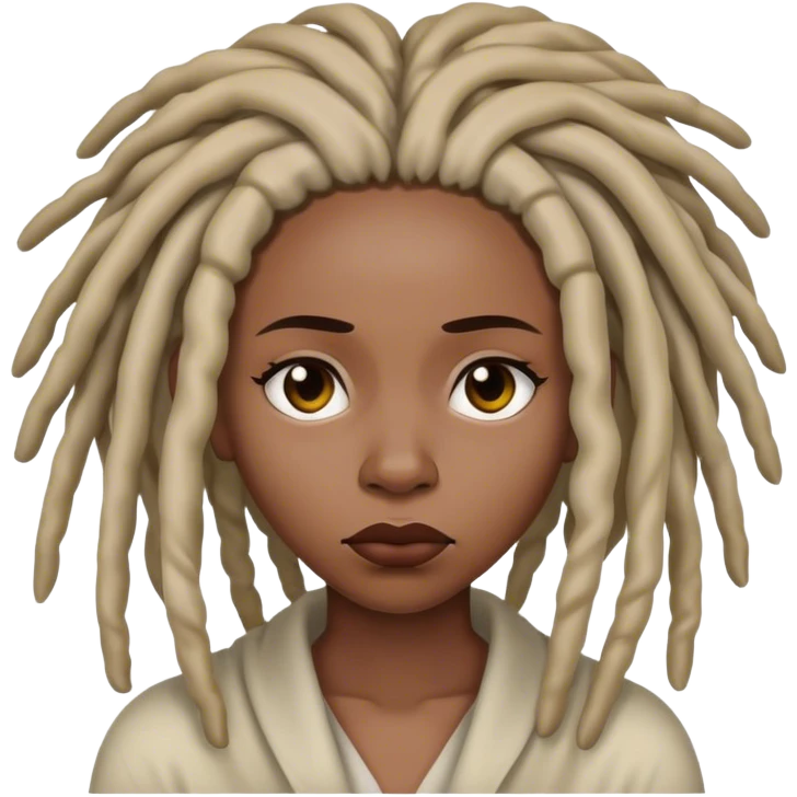 Black woman with locs sick  emoji