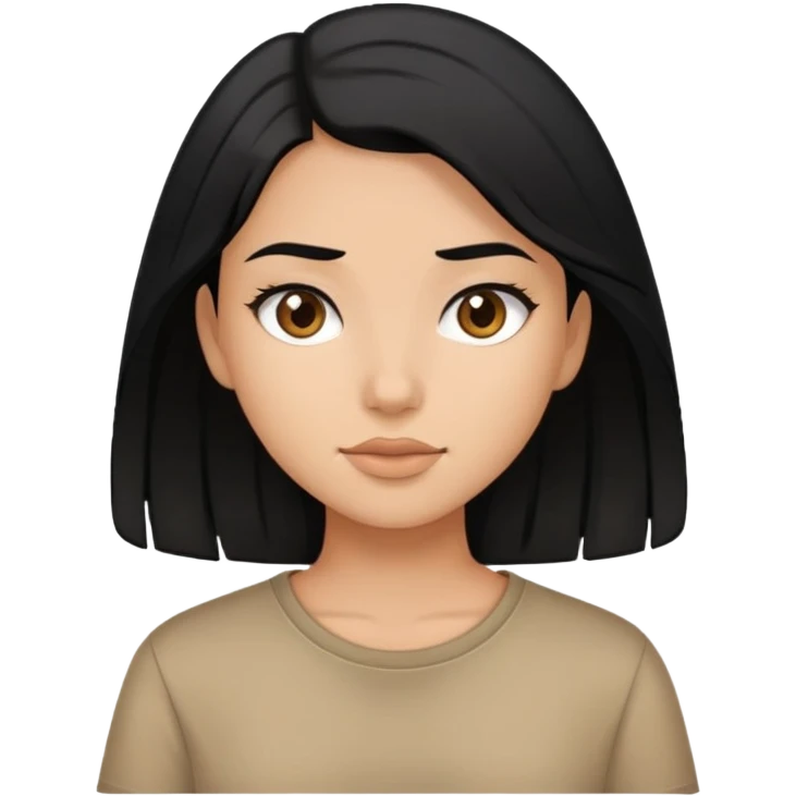 balck hair girl with brown shirt emoji