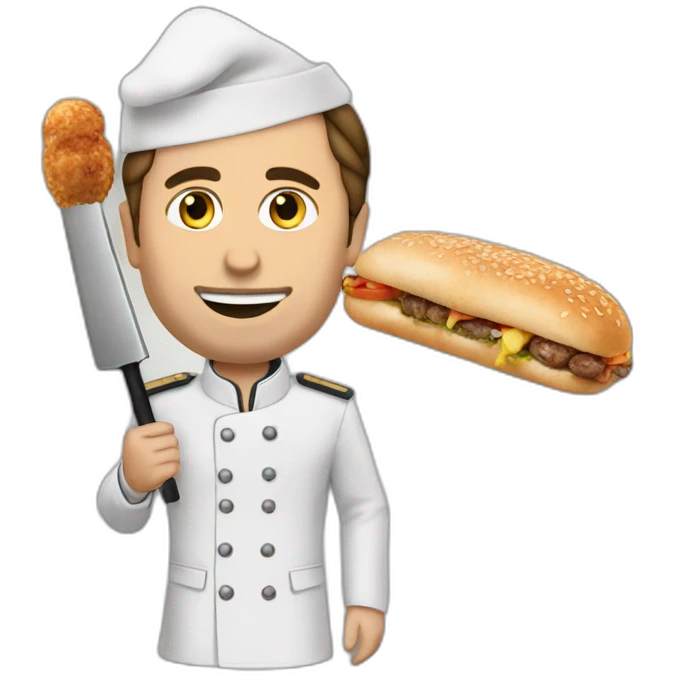 Macron avec un kebab emoji