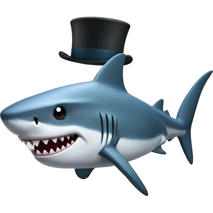 shark with tophat emoji