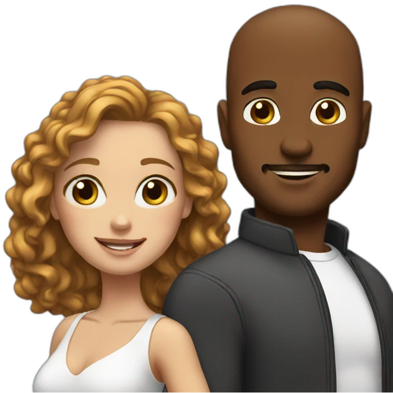 White couple Love forever wave emoji