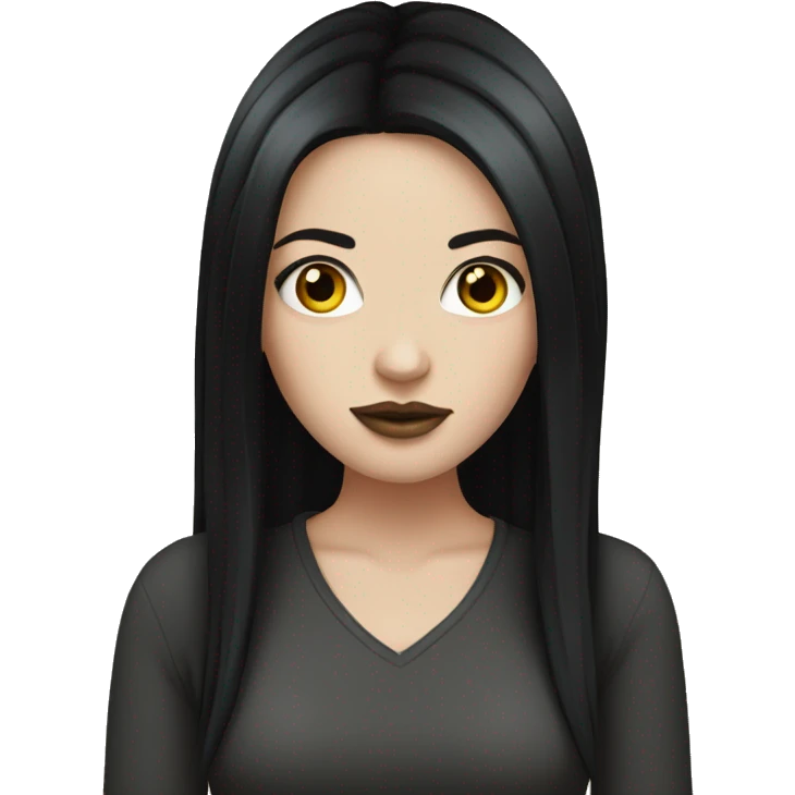 White girl with black hair and a septum ring  emoji