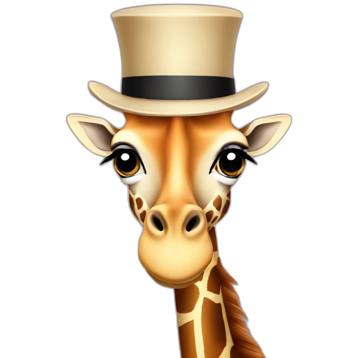 Top hat giraffe emoji