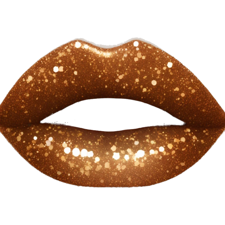 Brown ombre lip gloss with a lot of glitter emoji