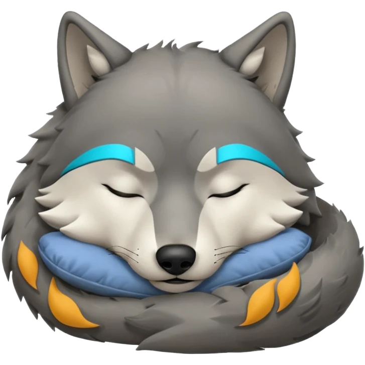 Wolf schläft und träumt emoji