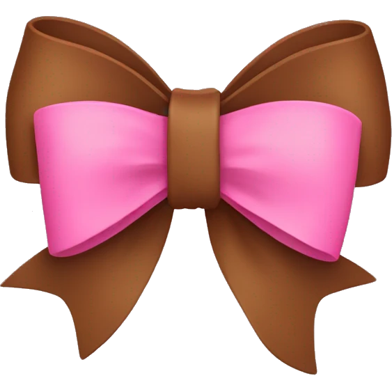 brown bow with pink on it emoji