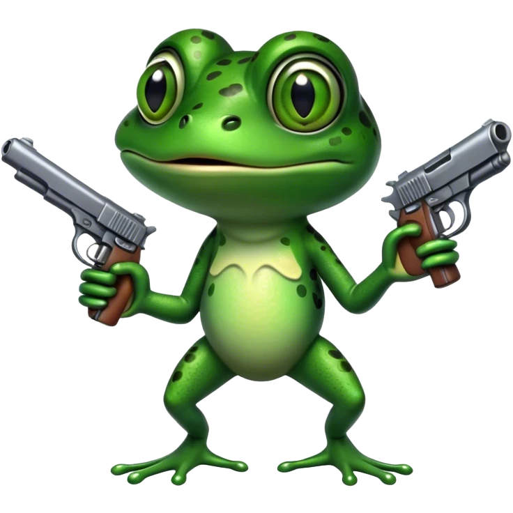 frog holding a pistol emoji