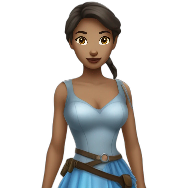 Cinderella with Lara Croft outfit emoji