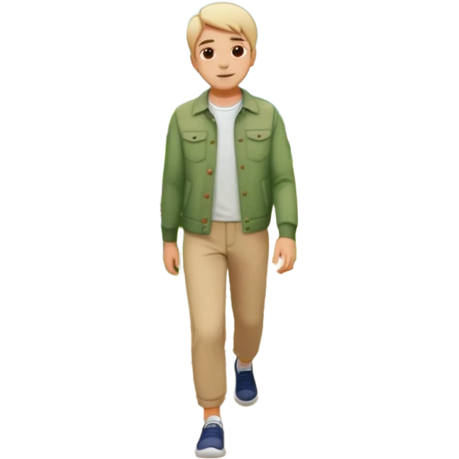 someone walking IN THE GARDEN on a path with flower and plants around him emoji