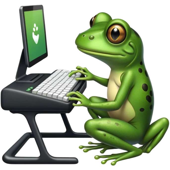 frog typing keyboard emoji