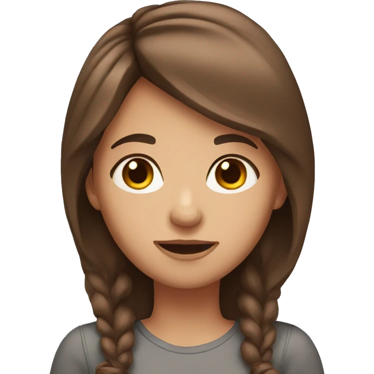 girl with medium brown hair and brown eyes emoji