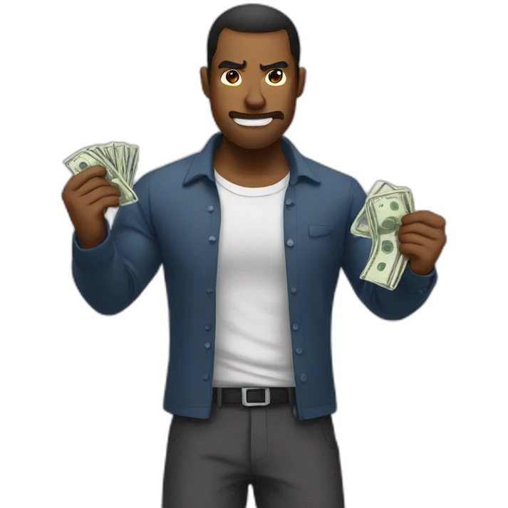 man holding money angry emoji