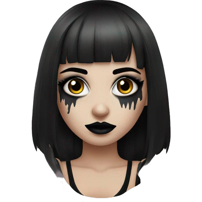 hot goth girl with black makeup  emoji