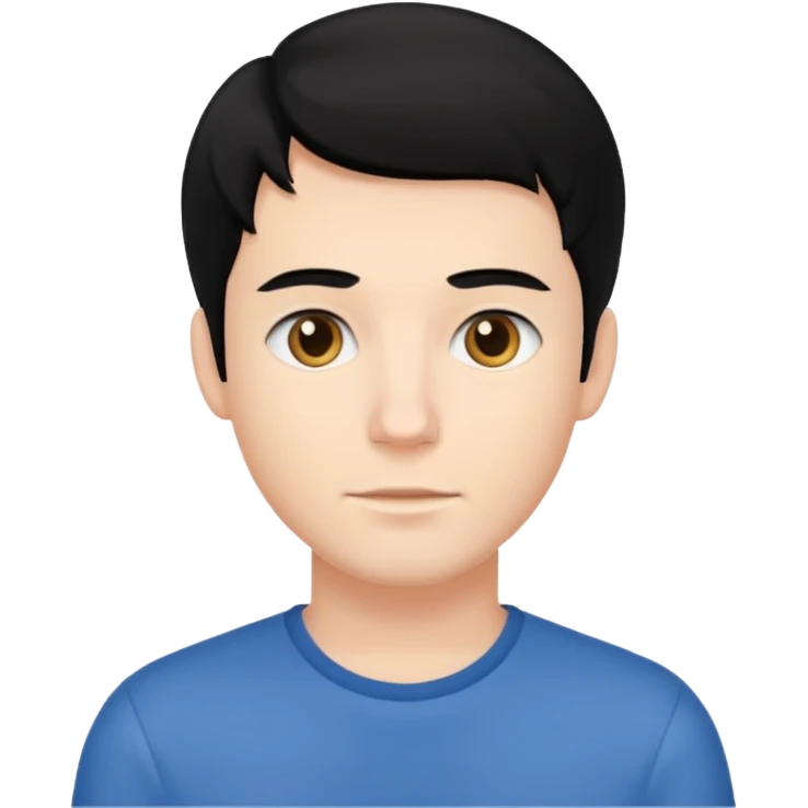 Joven blanco de buena parecencia cabello negro emoji