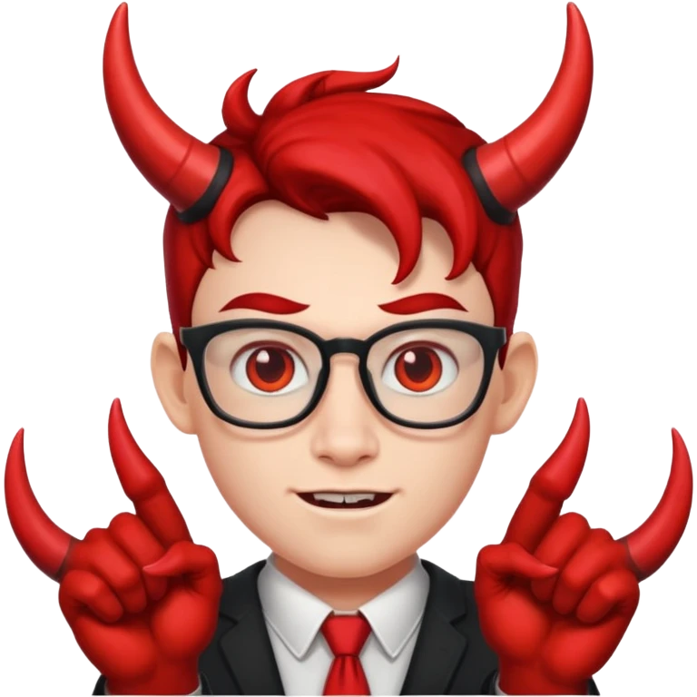 nerd face with devil horns emoji