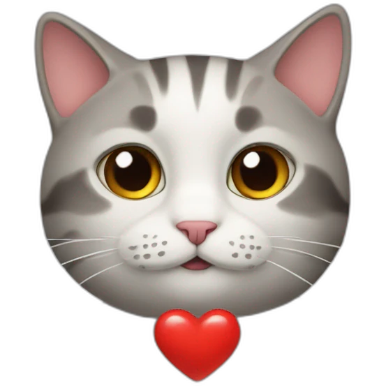 Cat say Yo inshu with red heart  emoji