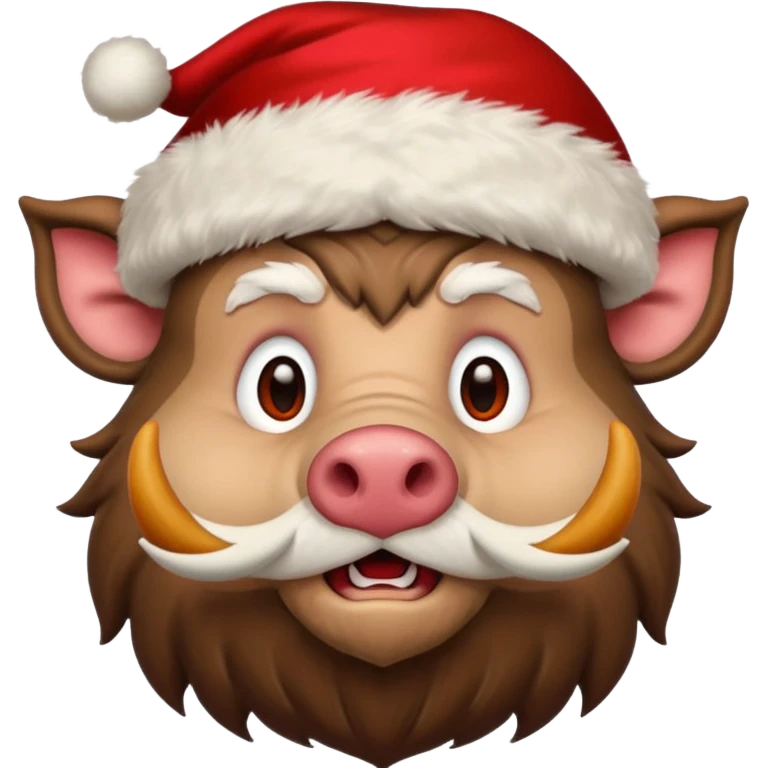 Santa Claus as a wild boar emoji