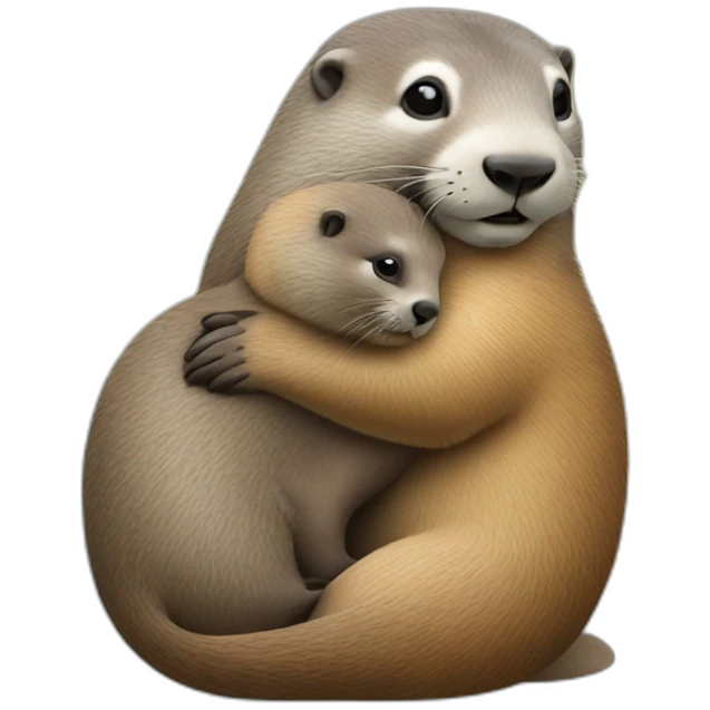 marmot hugging sea lion emoji