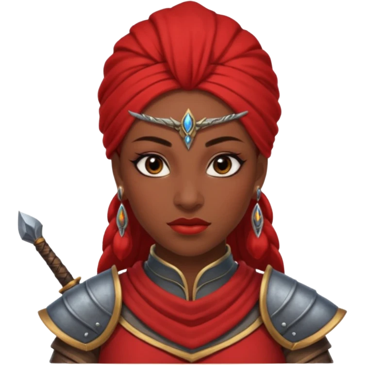 ESO female redguard warrior with lashes and earrings emoji
