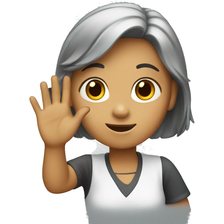 Girl waving emoji
