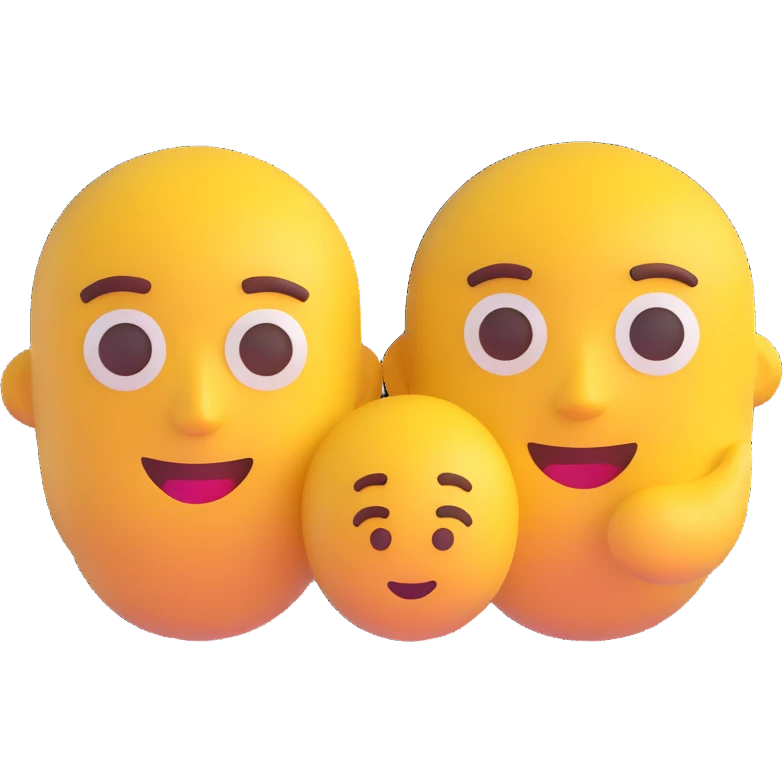 Merge both people from the provided images into one high quality 3D emoji composition with no changes to their appearance, style, or details. Keep everything exactly as in the originals, just place them together. emoji