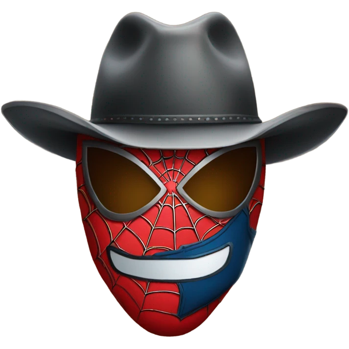 Spider man mask cowboy hat on emoji