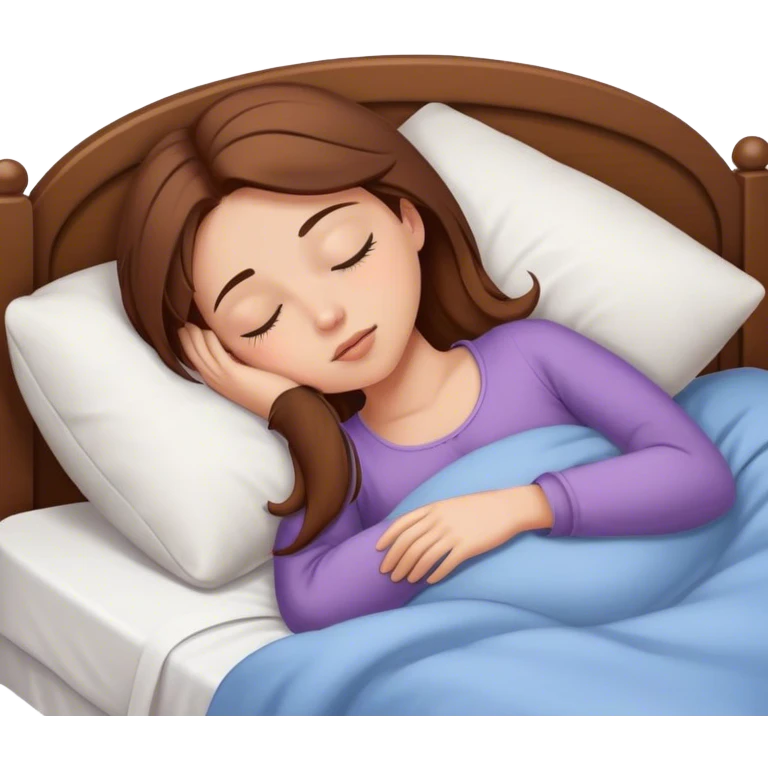 girl with brown hair sleeping in bef emoji