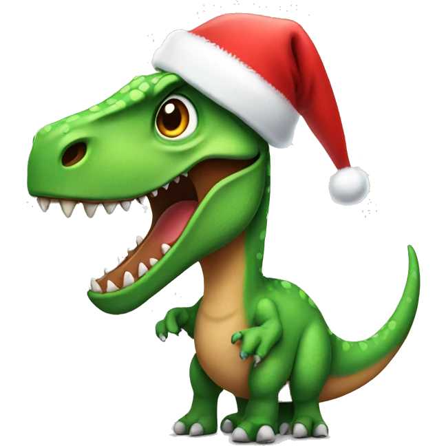 Dinosaur with a Santa hat  emoji