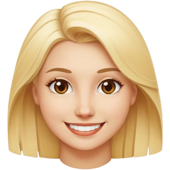 smiling blonde woman looking at viewer emoji