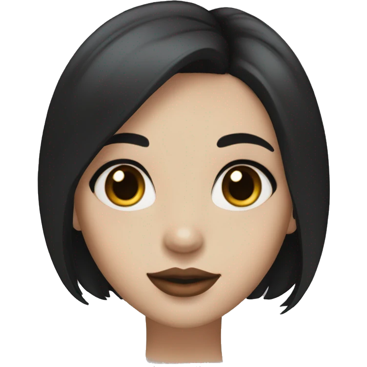 girl with black hair and ivory skin and big brown eyes and long lashes and full lips emoji