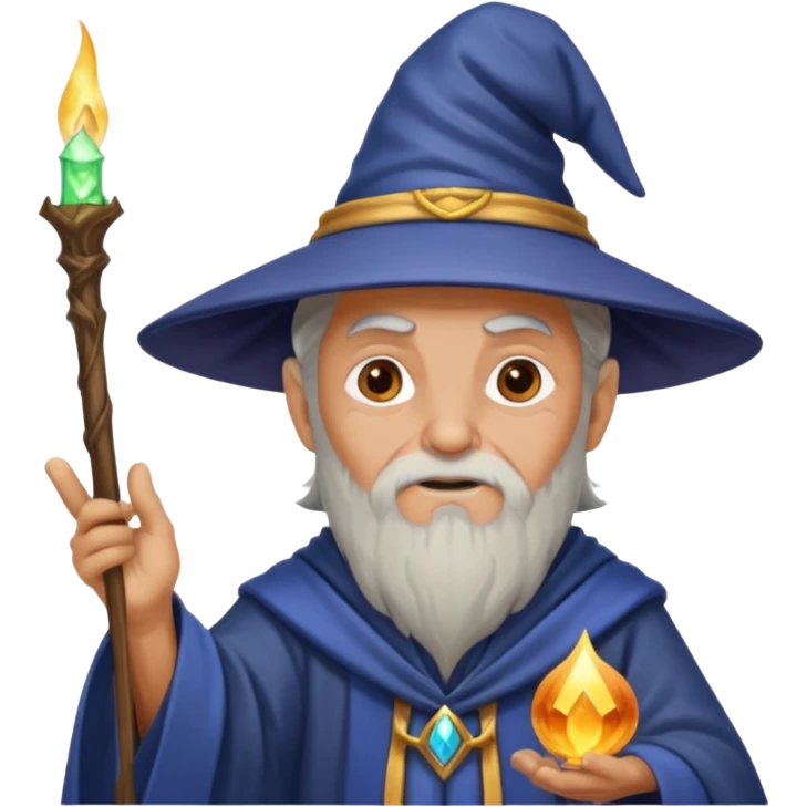 old wizard casting spells emoji