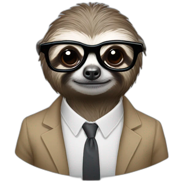 nerd sloth emoji