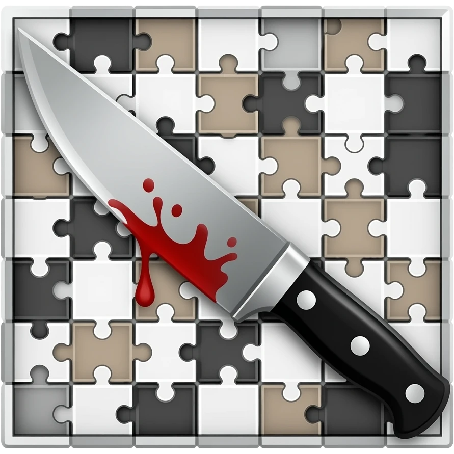 crossword puzzle with knife blood emoji