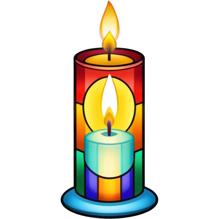 Stained glass candle emoji