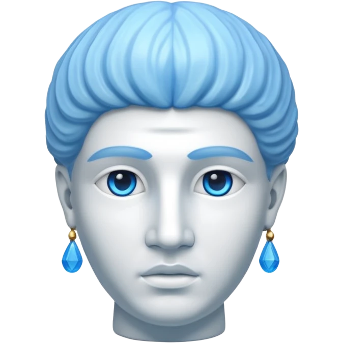 ancient greece marble sculpture head with a blue aura around the background of it emoji