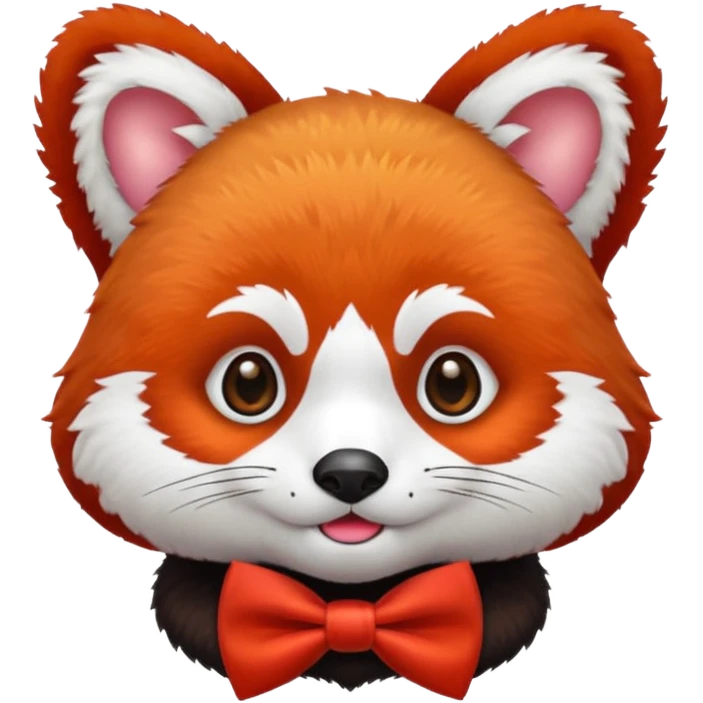 red panda with red bow tie emoji