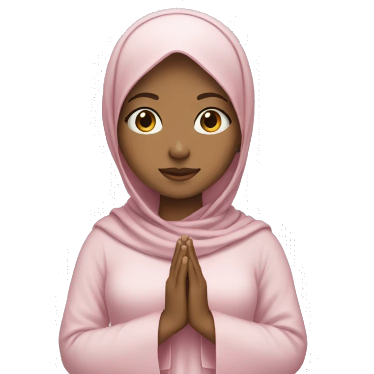 Girl with light pink hijab and clothes praying  emoji
