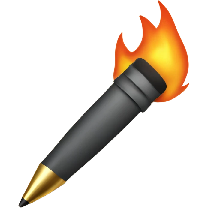 pen writing fire emoji