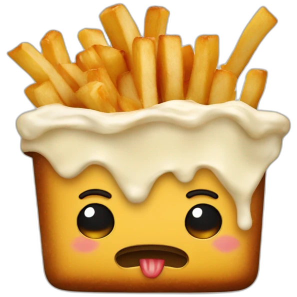 Poutine qui mange une poutine emoji