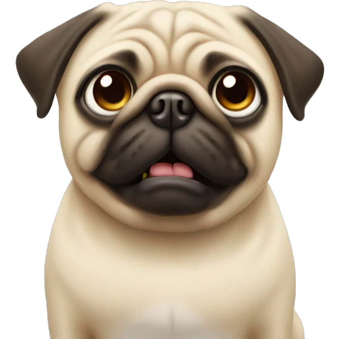 Dog  pug waking up  emoji