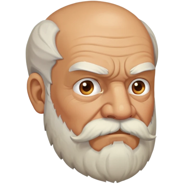 old angry man with beard and mustache in profile view emoji