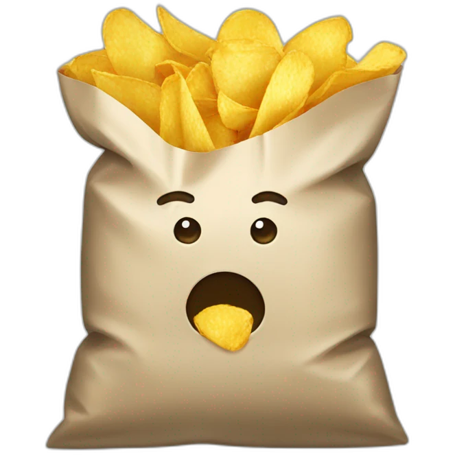 A bag of chips emoji