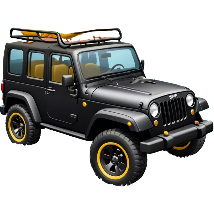 Black jeep with lots of ducks emoji