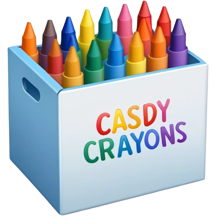 Box of crayons with different colors emoji