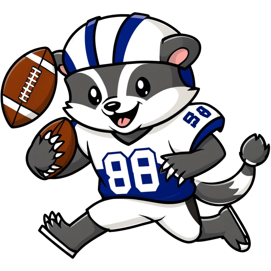 A badger playing football emoji