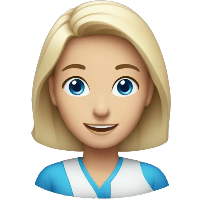 smiling woman with blue eyes emoji