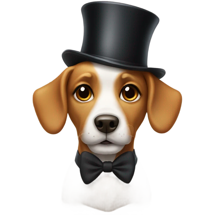 Doggy with a top hat emoji